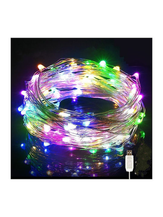 100 Λαμπάκια LED 10μ. Πολύχρωμα USB σε Σειρά