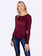 Guess Winter Damen Bluse Langärmelig Burgundisch