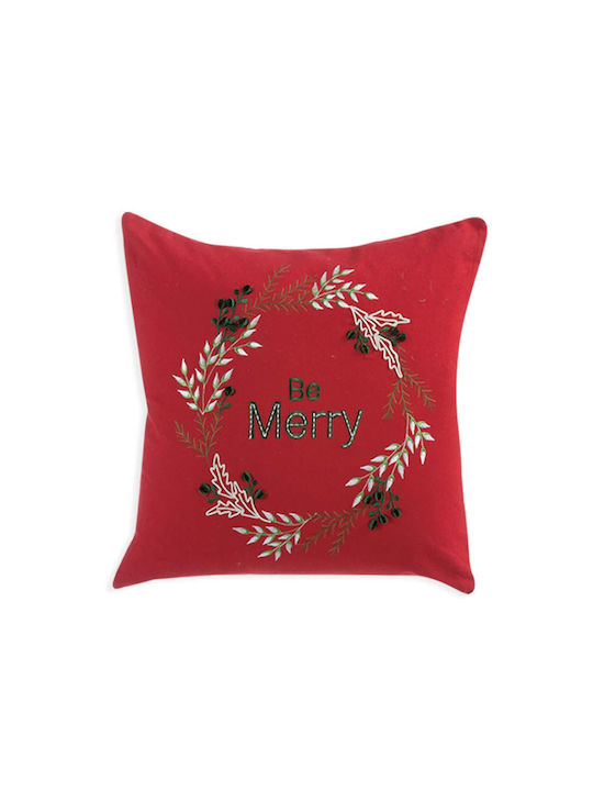 Nef-Nef Homeware Christmas Decorative Pillow Tiffani Square Red 45x45cm