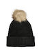Pom Pom Beanie Γυναικείος Σκούφος σε Μαύρο χρώμα