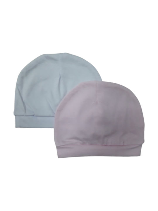 Beboulino Kids Beanies Set Fabric White / Pink 2pcs