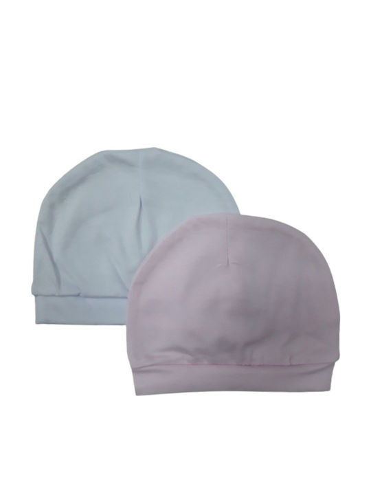Σετ Παιδικά Σκουφάκια Υφασμάτινα White / Pink 2τμχ