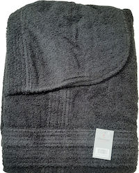 Kipper Fresh Hooded Bathrobe Μαύρο 450gr/m²