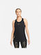 Nike Femeie Sport Bumbac Bluză Fără mâneci Neagră