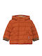 Kids' Quilted Jacket Short with Lining & Hood Orange