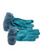 Verde Women's Touch Gloves with Fur Petrol