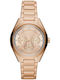 Armani Exchange Women's Watch Chronograph with Pink Gold Metal Bracelet