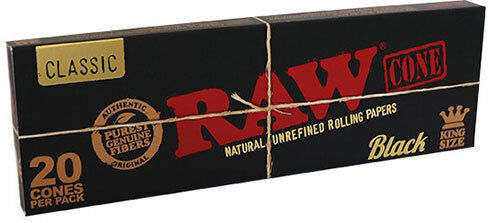 Raw Classic Cone PreRolled King Size 110mm Cigarette Tubes With Classic Black Flavor 20 Pieces
