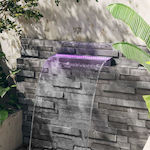 vidaXL Plastic Pool Waterfall with LED Lighting 8x60x21cm