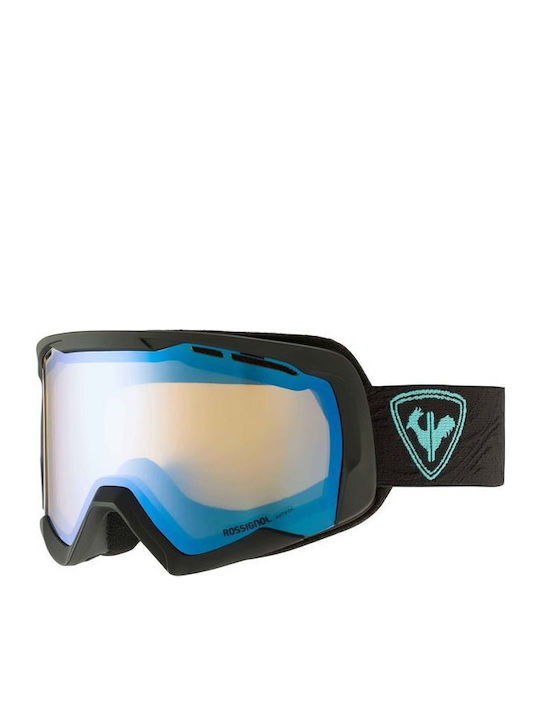 Rossignol Spiral Miror Μάσκα Σκι & Snowboard Ενηλίκων Μαύρη με Φακό Καθρέπτη σε Μπλε Χρώμα