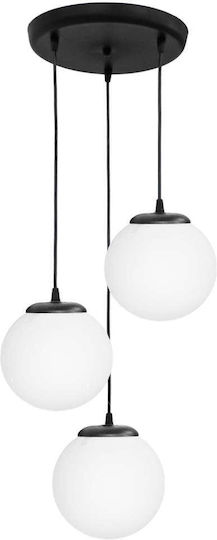 Heronia GL-600 Adjustable Pendant Light White Ball with Socket E27 30x30x80cm