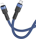 Hoco U110 Geflochten USB-C zu Lightning Kabel 20W Blau 1.2m