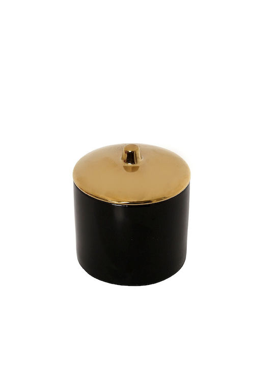 Espiel Διακοσμητικό Βάζο Κεραμικό Μαύρο - Χρυσό 10x10x10.5cm