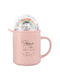 Shine Like The Stars Mug Ceramic with Lid Pink 400ml