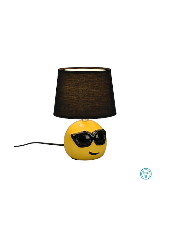 Trio Lighting Coolio Ceramic Table Lamp for Socket E14 with Brown Shade and Yellow Base