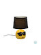 Trio Lighting Coolio Ceramic Table Lamp for Socket E14 with Brown Shade and Yellow Base