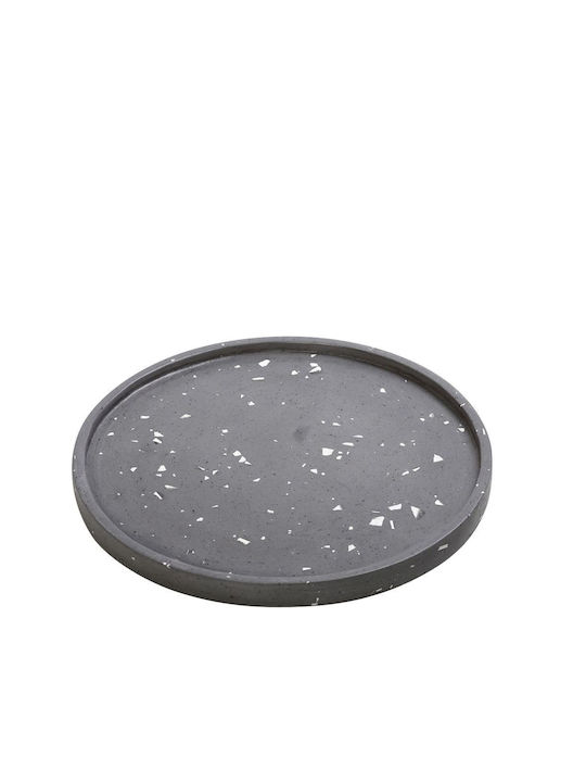 Espiel Dekorative Platte Rund Porzellan Gray 1Stück 25x25x2cm