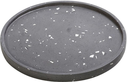 Espiel Dekorative Platte Rund Porzellan Gray 1Stück 25x25x2cm