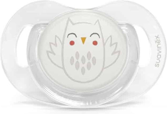 Suavinex Bonhomia Physio Pacifier Silicone Owl - White for 0-6 months