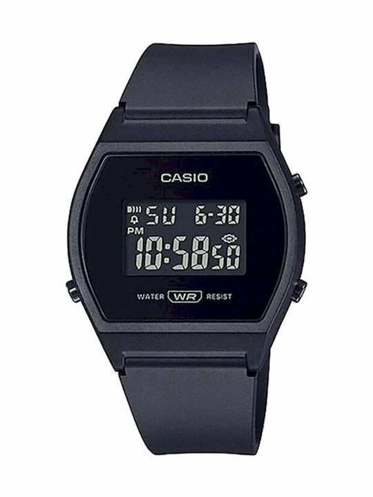 Casio Дигитален Мъжки Часовник 35mm Хронограф На Батерия с Черна Каучукова Каишка