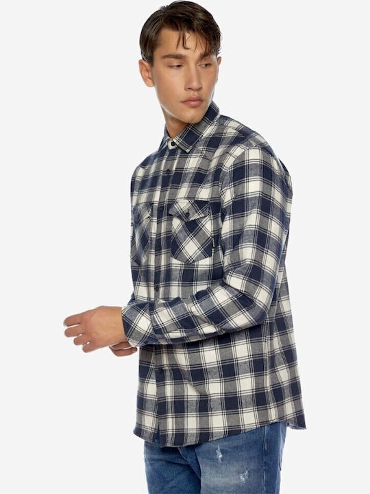 Long-sleeved Shirt Checked Blue