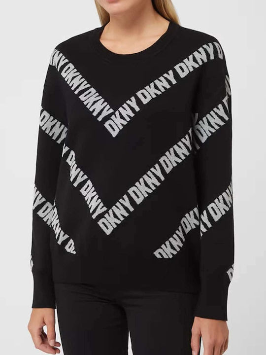 DKNY Μακρυμάνικη Χειμερινή Γυναικεία Μπλούζα Μαύρη