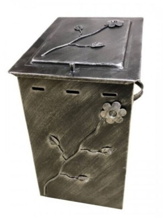 Ξ-7 Μεταλλικό Κουτί Αποθήκευσης Ξύλων 54x39x31cm Ασημί