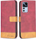 Binfen Stitching Lines v2 Wallet Synthetic Leather Red (Xiaomi 12T 5G, 12T Pro 5G)