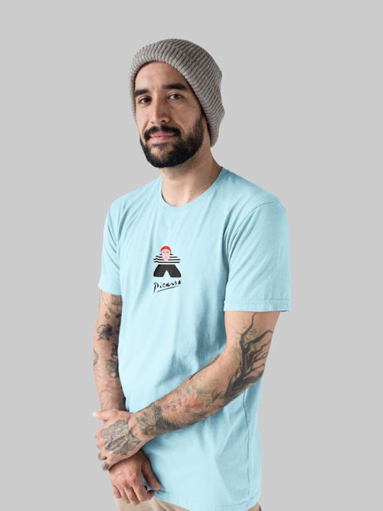 Picasso Meeple T-shirt - SKY BLUE