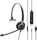 Epos Impact SC 635 USB-C Monaural On Ear Multimedia Ακουστικά με μικροφωνο