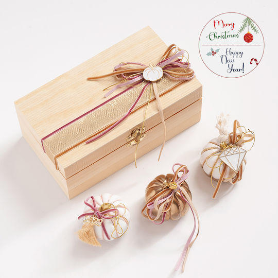 Parisis Weihnachtliche Holz Figur Box Beige Höhe 8cm
