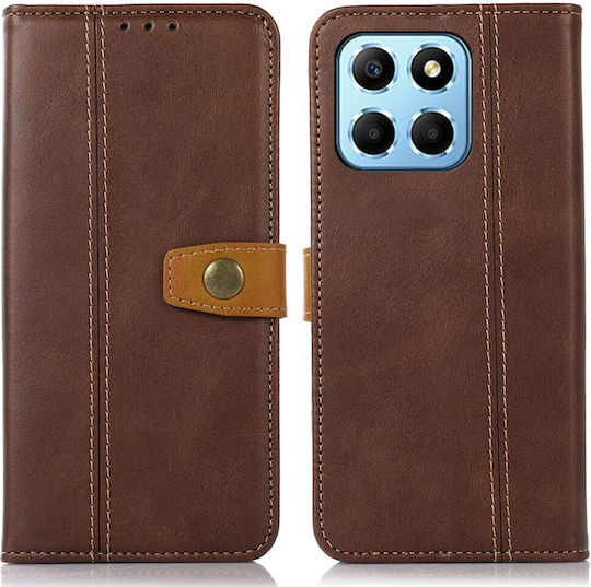 Strong Golden Clasp Wallet Synthetic Leather Brown (Honor X8)