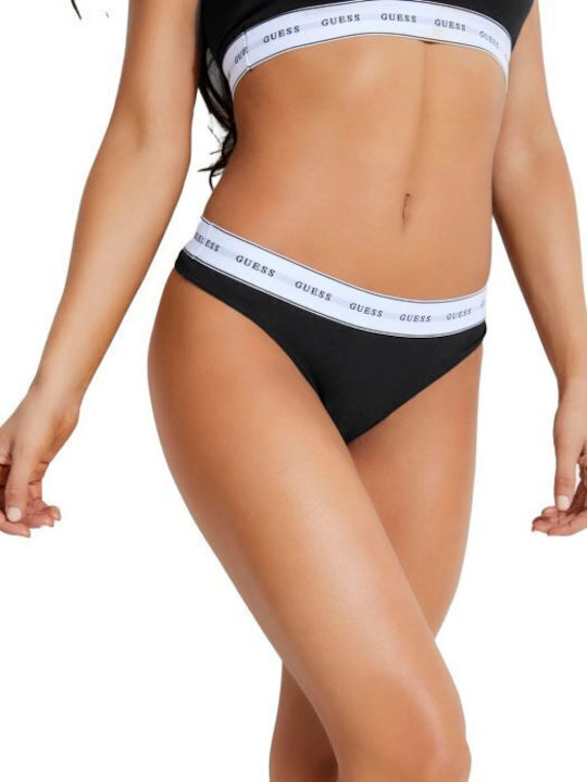 Guess Carrie String Μαύρο