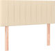 vidaXL Fabric Bed Headboard Cream 90x78cm