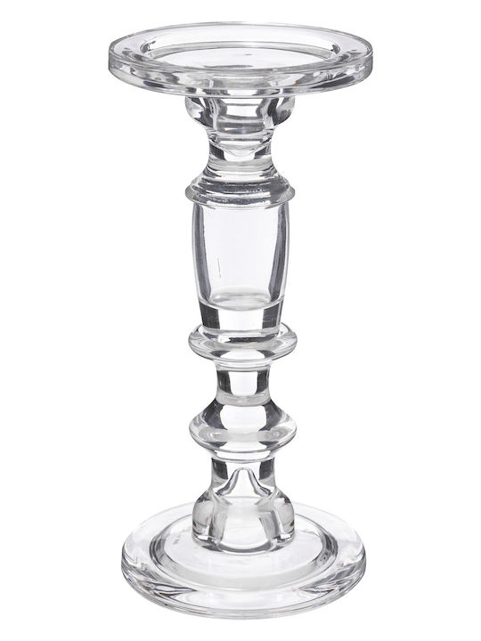 A-s Holder Κηροπήγιο Γυάλινο Διάφανο 11.4x11.4x24.5εκ.