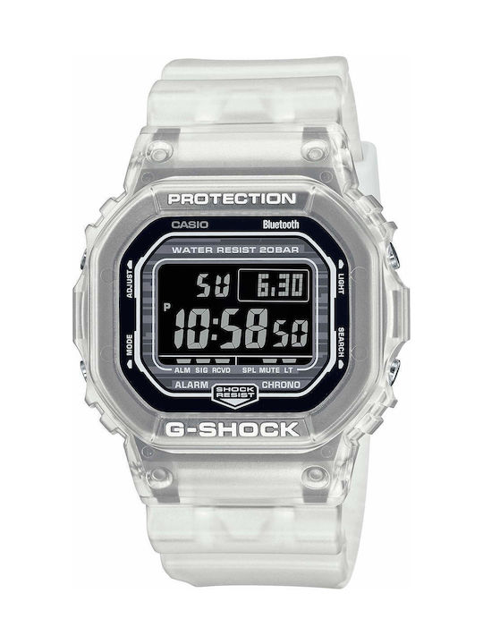 Casio G-Shock Digital Ceas Bărbătesc 43mm Baterie cu Albă Curea din Cauciuc
