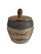 Karvounis Vintage Ceramic Sweet Jar with Lid Multicolour