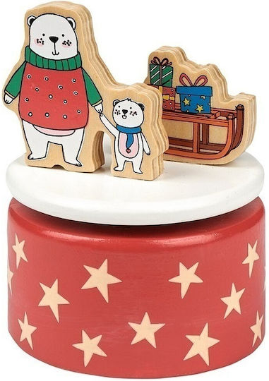 Moses Ξύλινο Μουσικό Κουτί 8x8x10 cm Christmas Friends Χριστουγεννιάτικο Διακοσμητικό