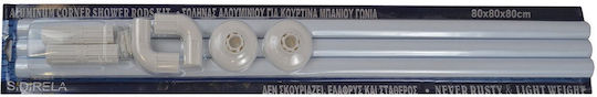 Frans Βέργα Κουρτίνας Μπάνιου Γωνιακή Βιδωτή από Αλουμίνιο Λευκή 170x80εκ. Frans Βέργα Κουρτίνας Μπάνιου Γωνιακή Βιδωτή από Αλουμίνιο Λευκή 170x80εκ.