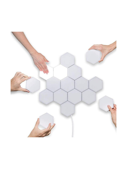 Lustră Decorativă Hexagon LED Alb