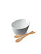 Cryspo Trio Salatschüssel aus Porzellan Weiß 26x20cm 1Stück