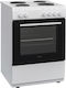 Vox Electronics EHB 600 WBF Cooker 72lt with Enamel Hobs W68.4cm. White