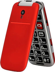 Artfone CF241A Dual SIM Κινητό με Κουμπιά Κόκκινο