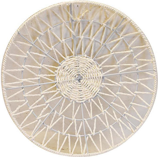 Atmosphera Farfurie Decorativă Rafia Albă Din Rafia 35x35cm