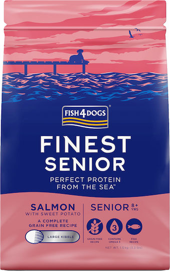 Fish4Dogs Finest Salmon Senior Large 1.5kg Dry Food for Senior Large Breed Dogs with Salmon
