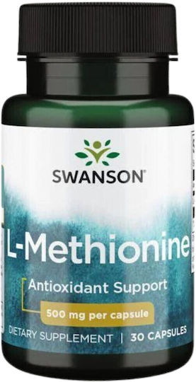 Swanson Pure L-Methionine 500mg 30 Κάψουλες Unflavoured