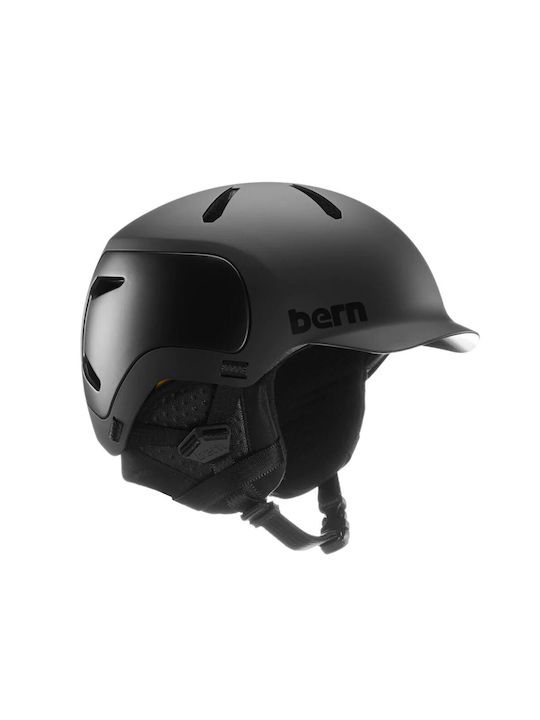 Bern Watts 2.0 MIPS Helmet for Ski & Snowboard Matte Black /Black Liner