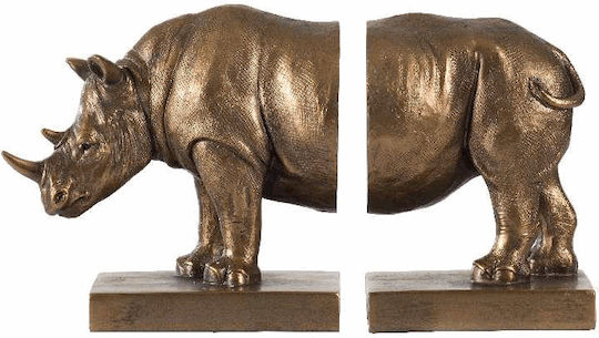 Κεραμικός Βιβλιοστάτης Rhino σε Καφέ Χρώμα 10.5x15.5x25.5εκ. 2τμχ