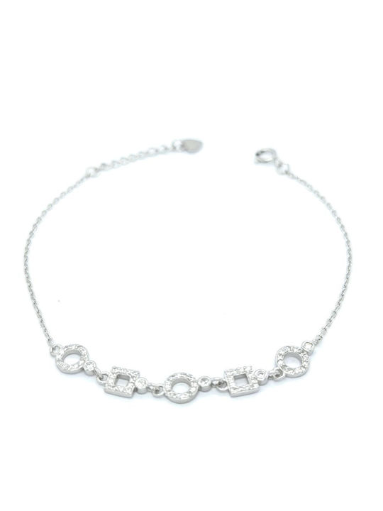 Women's bracelet with cubic zirconia - silver (925°)