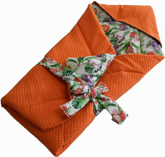 Decocraft Blanket Nursery Swaddling Blankets Jungle Cotton Orange 90x90cm